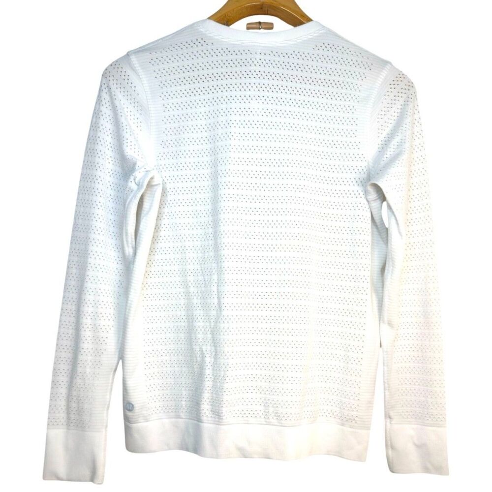 Lululemon Breeze By White Long Sleeve Size: 8 - Picture 2 of 3